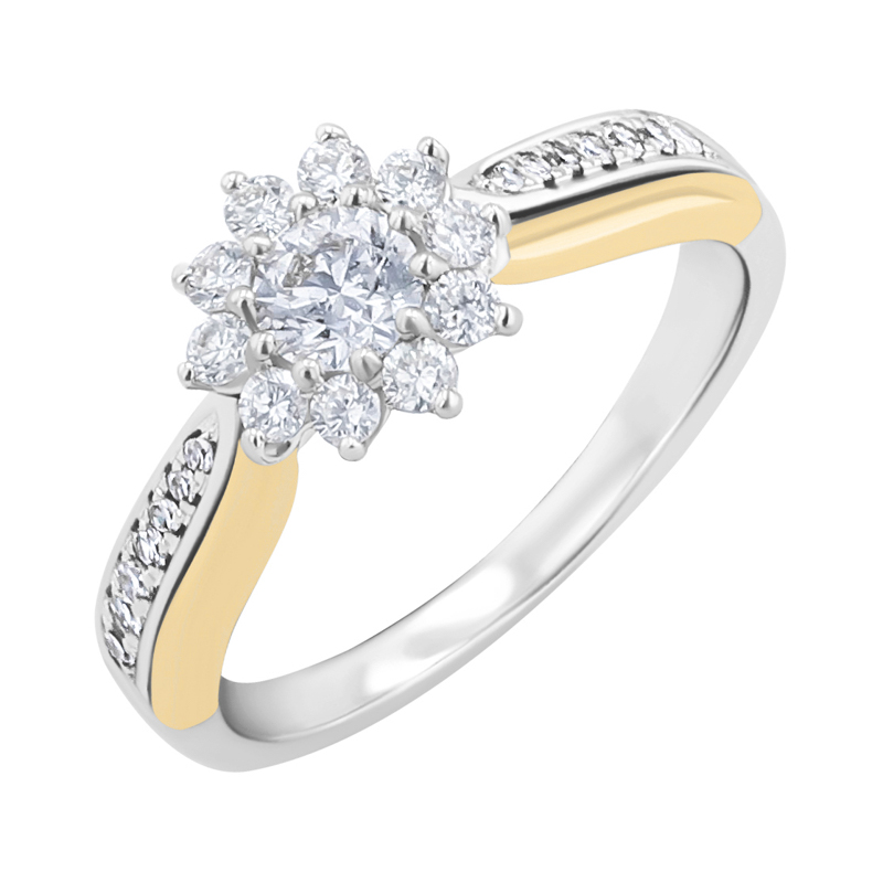 Zásnubní prsten s diamanty ve tvaru květiny Evander 128949