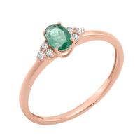 Zásnubní prsten se smaragdem a diamanty Sheldo