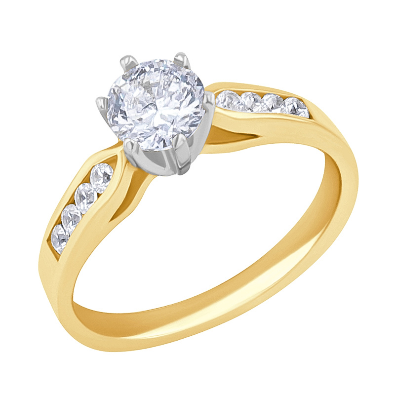 Zásnubní prsten s moissanitem a diamanty Mita 129469