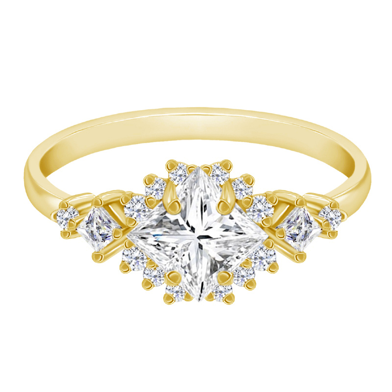 Zásnubní prsten s princess certifikovaným lab-grown diamantem Medrie 130679
