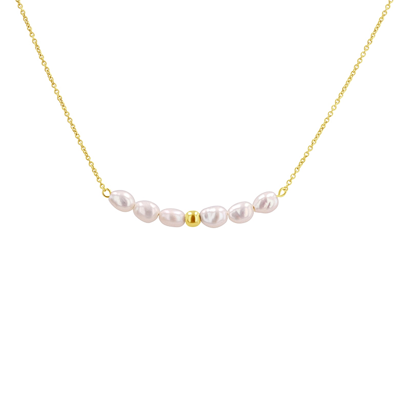 Eppi Stříbrný náhrdelník s perlami Angela N46713