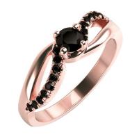 Zásnubní prsten s černými diamanty Ewie