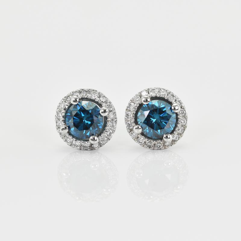 Náušnice s modrými diamanty 14999
