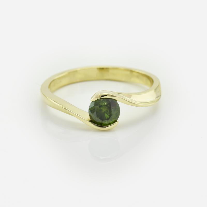 Prsten se zeleným diamantem 17869