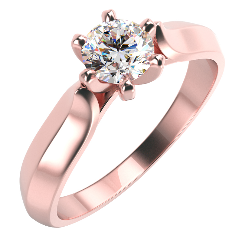 Zásnubní prsten z růžového zlata 19239