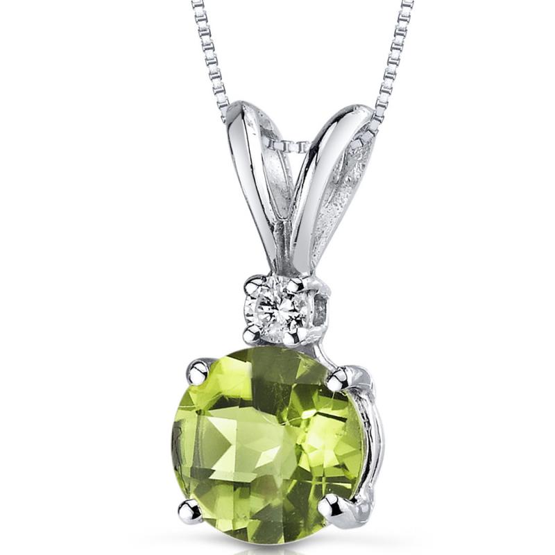 Zlatý náhrdelník s olivínem a diamantem Ayos