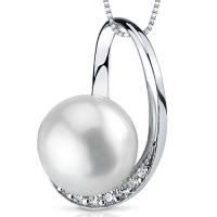 Stylový stříbrný náhrdelník s perlou a zirkony Lalage
