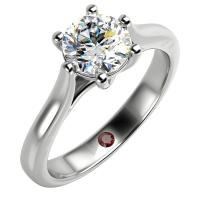 Platinový zásnubní prsten s diamantem a rubínem Effy