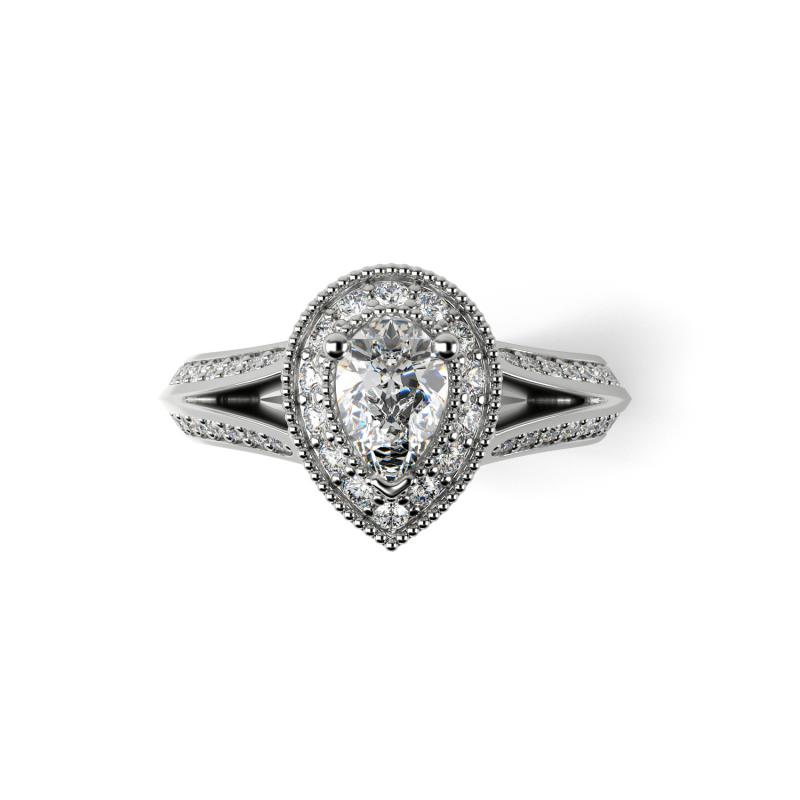 Platinový diamantový prsten 23409