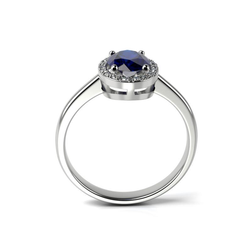 Prsten s modrým safírem 23819