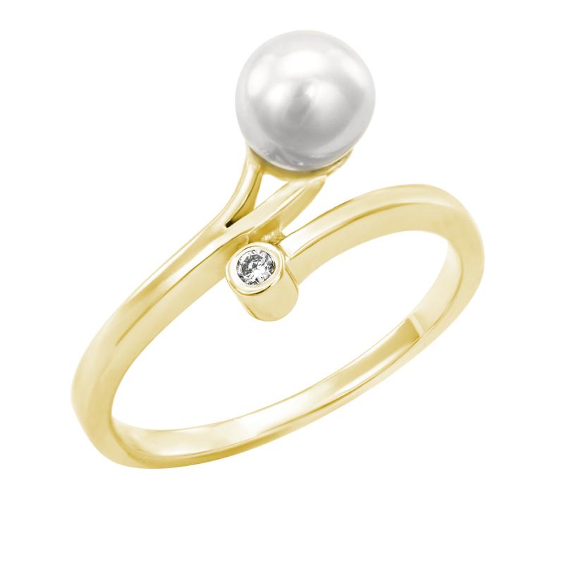 Prsten s bílou perlou 24729