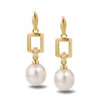 Zlaté perlové náušnice s diamanty Faatina