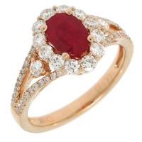 Luxusní přehlídka diamantů v rubínovém zlatém prstenu Sajili