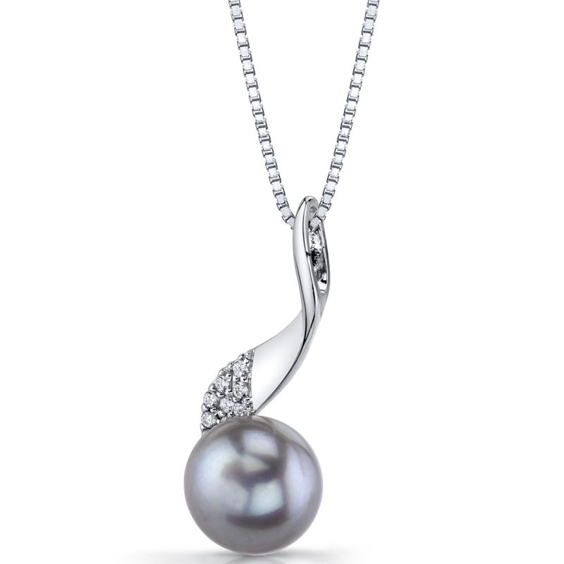 Elegantní stříbrný přívěsek s perlou a zirkony Aziade