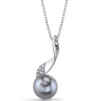Elegantní stříbrný náhrdelník s perlou a zirkony Aziade