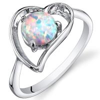 Stříbrný prsten s opálem ve tvaru srdce Misal