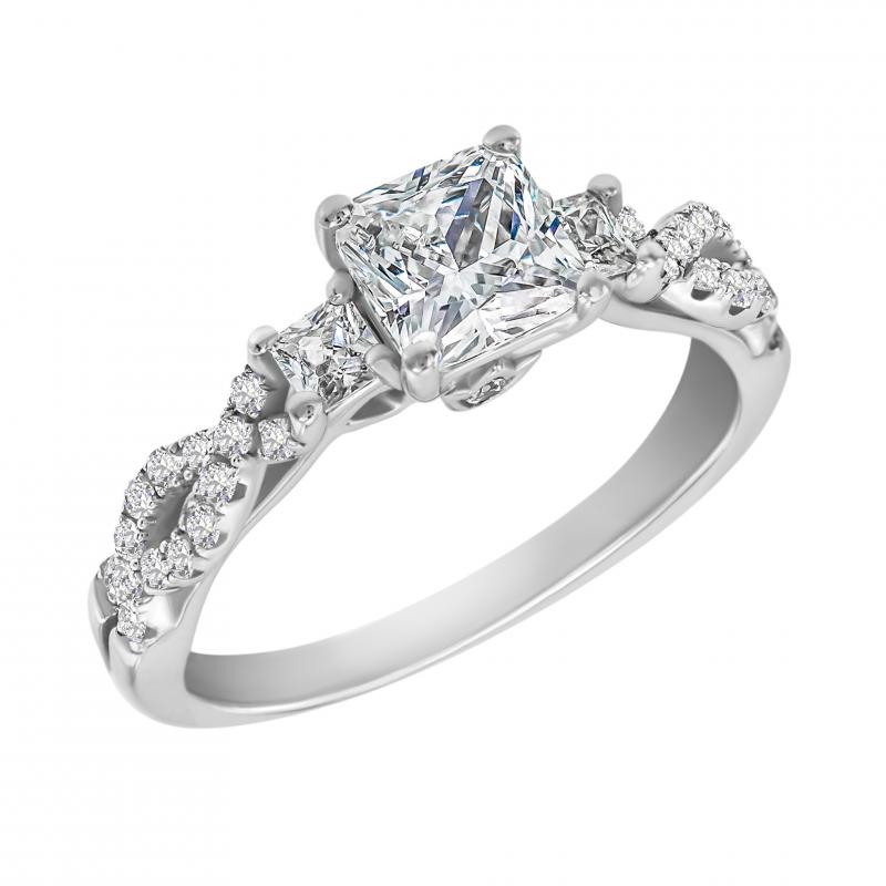 Zásnubní prsten s postranními diamanty 27879