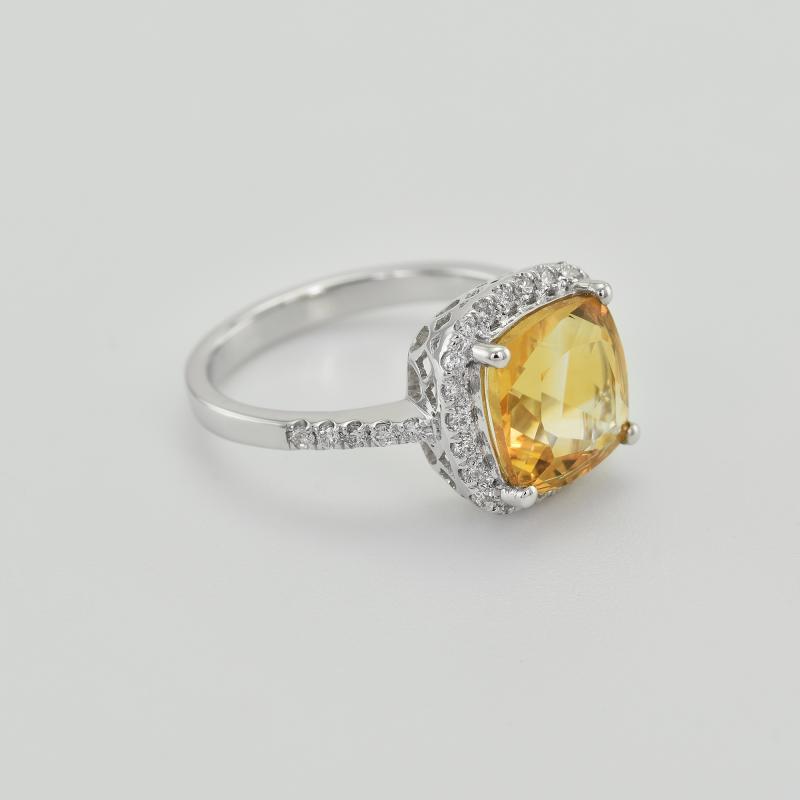 Citrínový zlatý prsten 28069