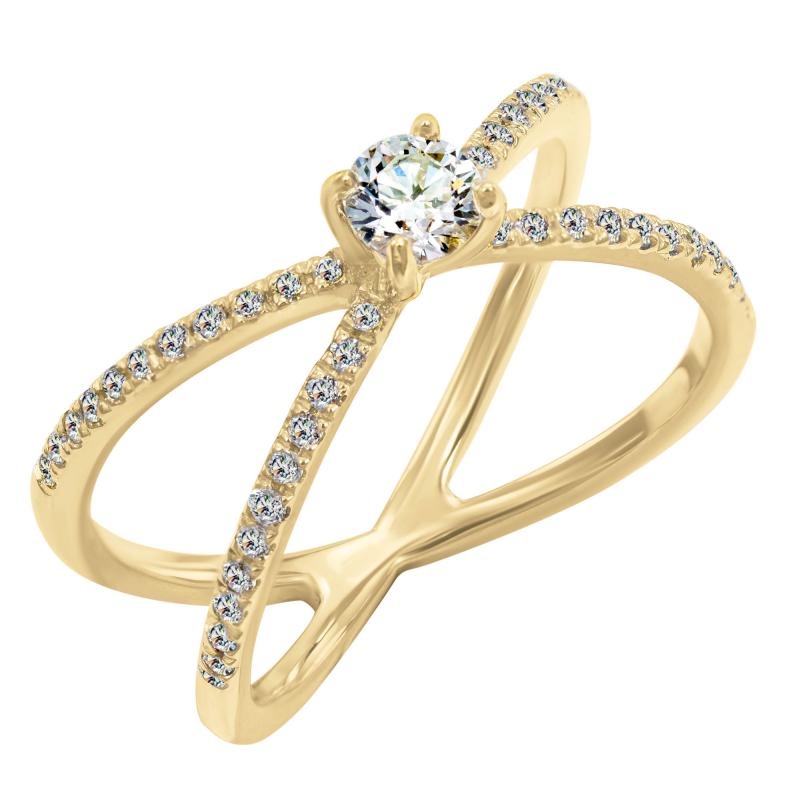 Dvojitý zásnubní prsten s diamanty Sagitta