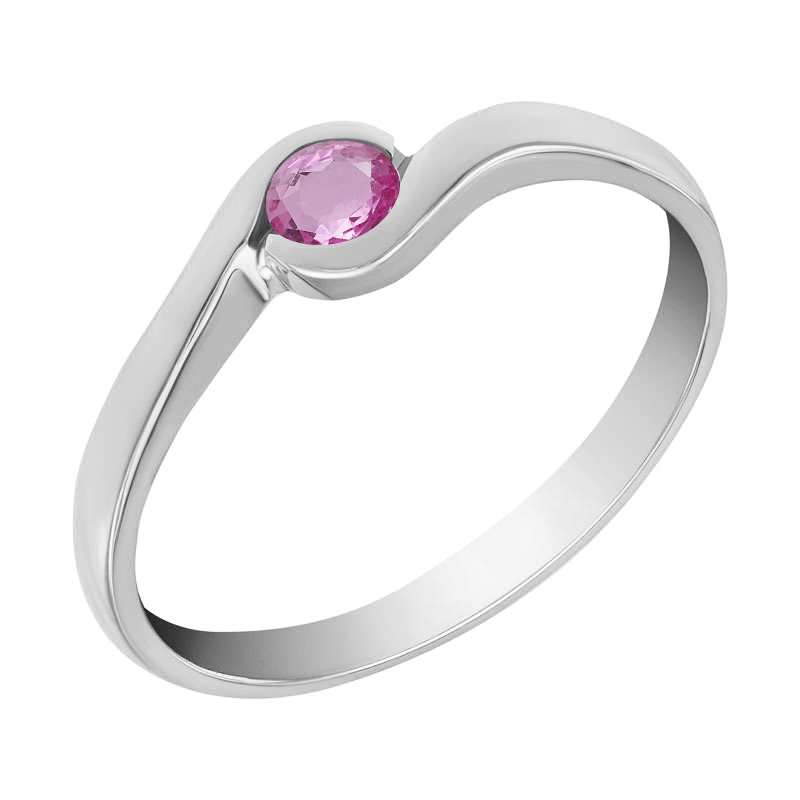 Platinový zásnubní prsten s růžovým safírem Ciara