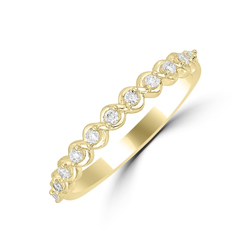 Zlatý vintage prsten s diamanty 29849