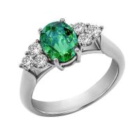 Zlatý prsten se smaragdem a diamanty Rolena