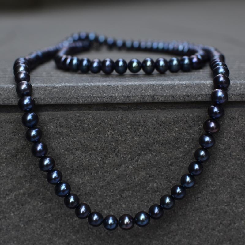 Náhrdelník s černými perlami 30679