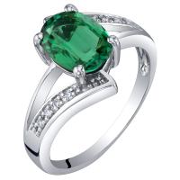 Zlatý prsten se smaragdem a diamanty Keaton