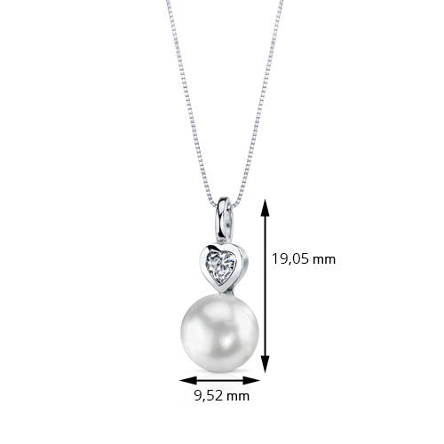 Stříbrný náhrdelník s perlou a zirkony 3479