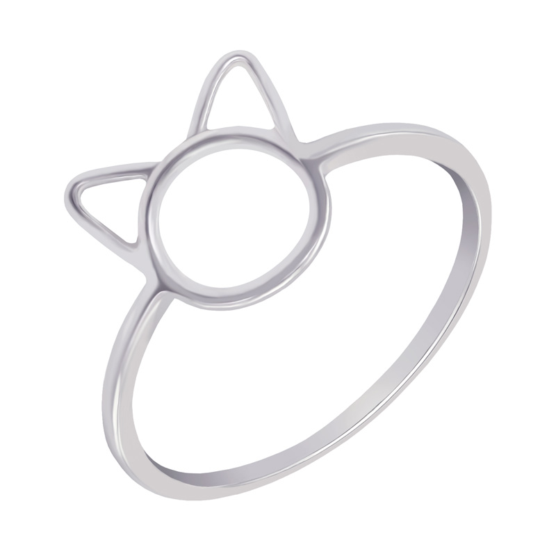 Stříbrný prsten s kočkou