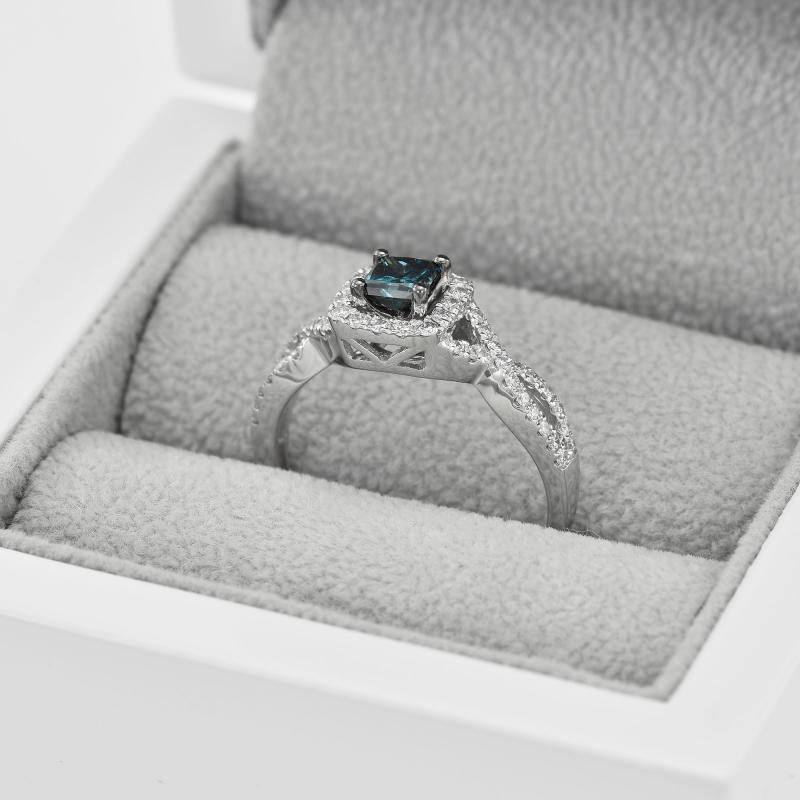 Prsten s modrým diamantem 35709