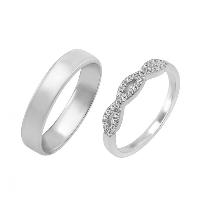 Dámský infinity prsten a pánský komfortní snubní prsten Seianus