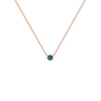Zlatý minimalistický náhrdelník s modrým diamantem Glosie