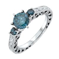 Zásnubní prsten s modrými diamanty Sikata