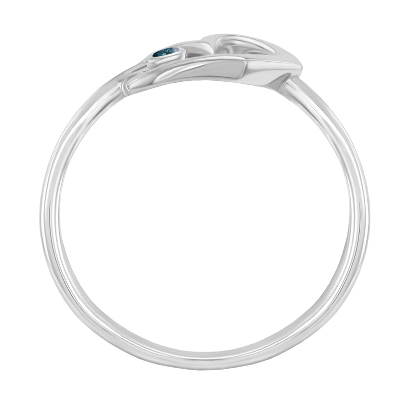 Zlatý srdíčkový prsten s modrým diamantem Zapalla 40359