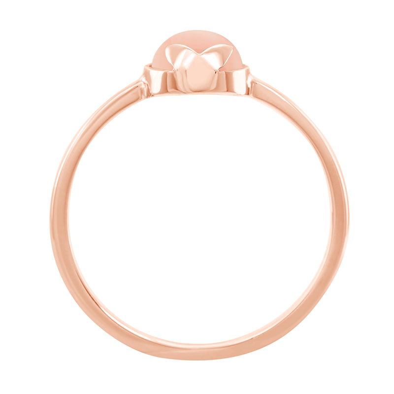 Prsten s růžovým korálem