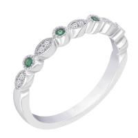 Zlatý eternity prsten s diamanty a smaragdy Alanis