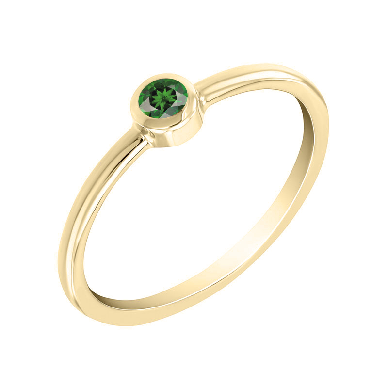 Zlatý minimalistický prsten s tsavorit granátem Ruziol