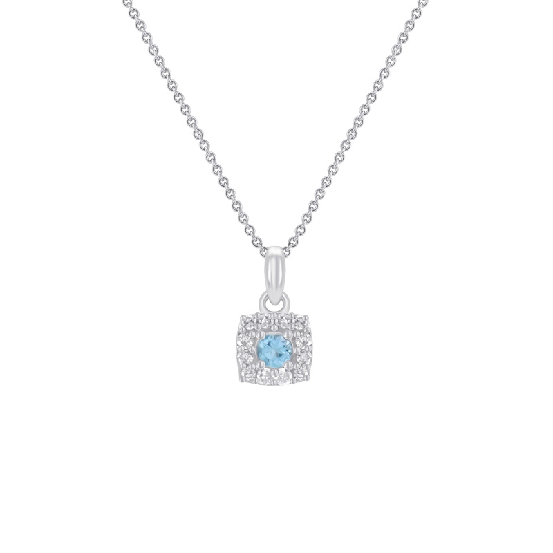Diamantový náhrdelník s akvamarínem