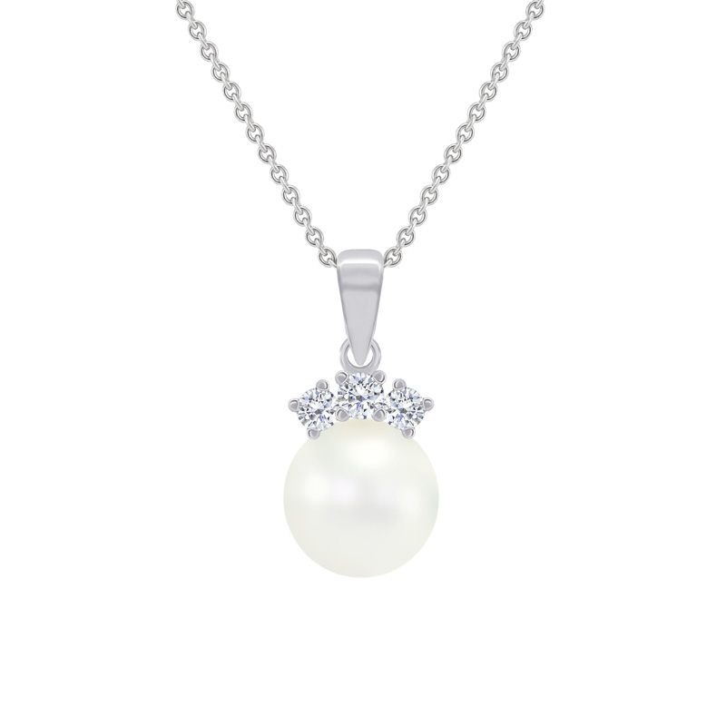 Perlový náhrdelník s diamanty ze zlata