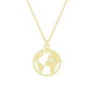 Zlatý náhrdelník s mapou světa World