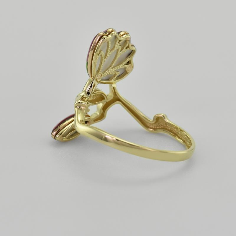 Prsten ze zlata s květem 43359