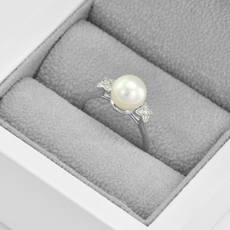Prsten s diamanty z bílého zlata 45139