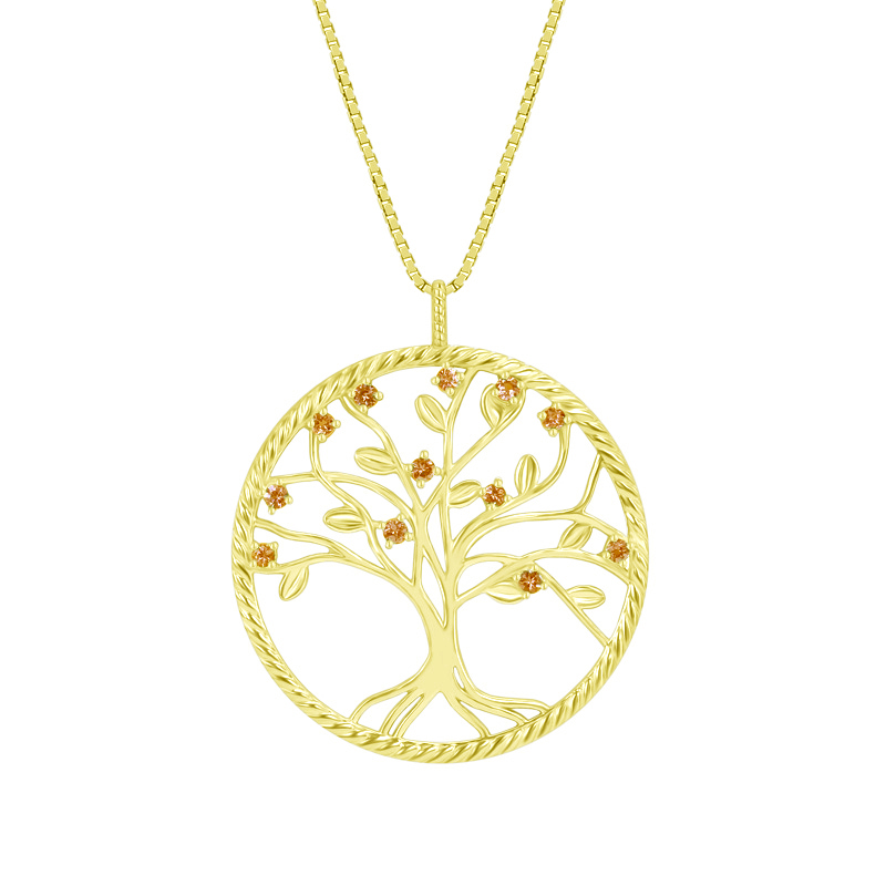 Citrínový náhrdelník ve tvaru stromu života 