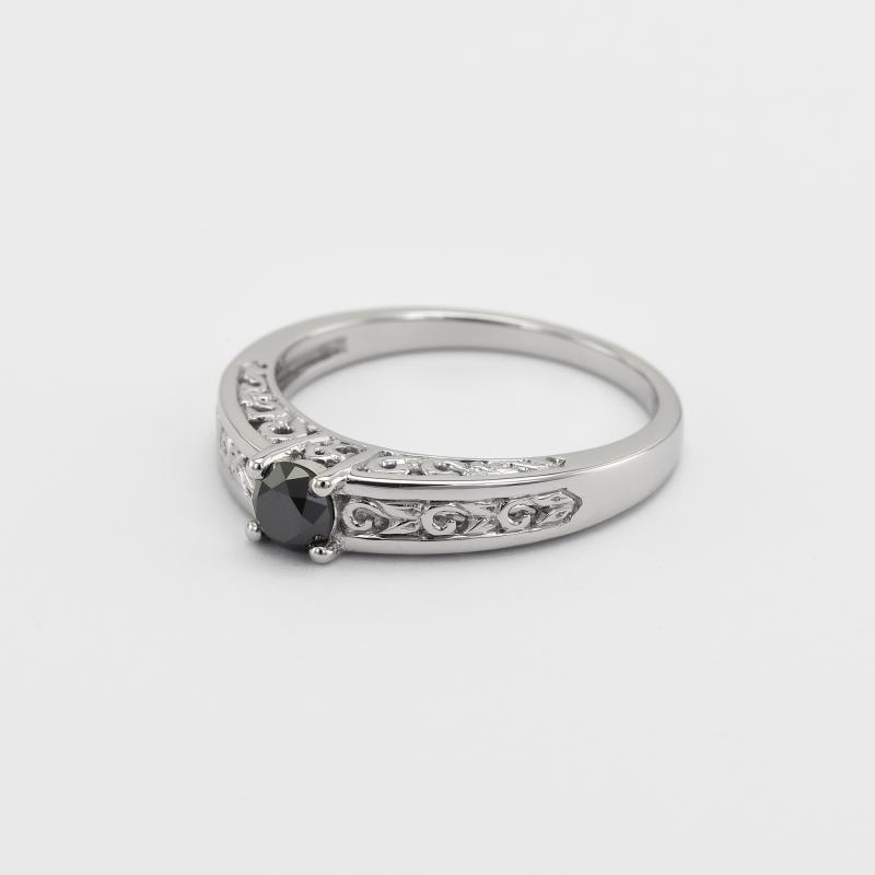 Vintage zásnubní prsten s černým diamantem 47959