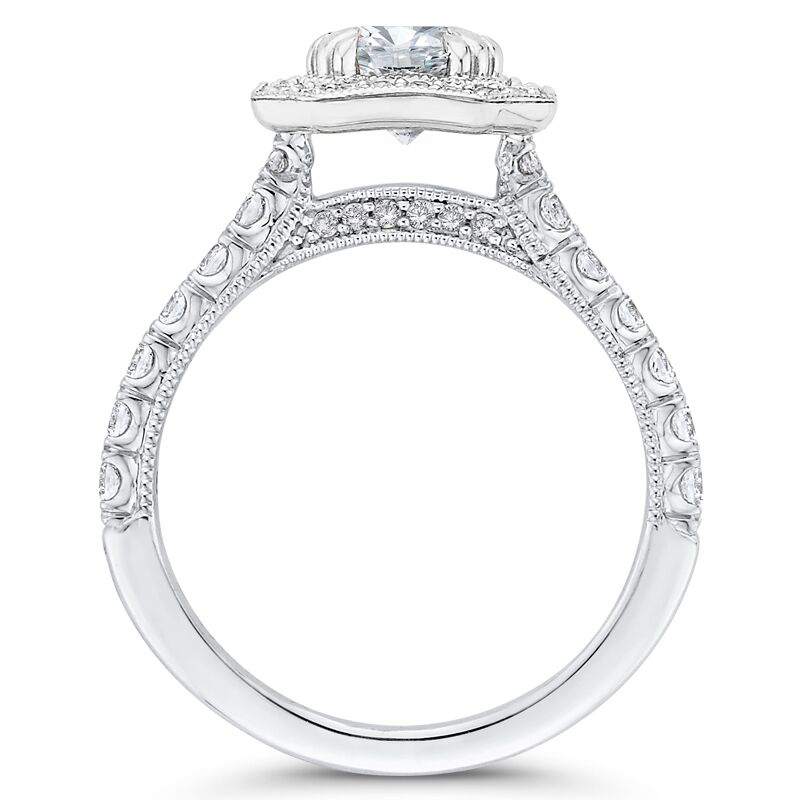 Zlatý diamantový prsten v halo stylu 48149