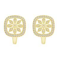 Diamantové květy ve zlatých náušnicích Retta