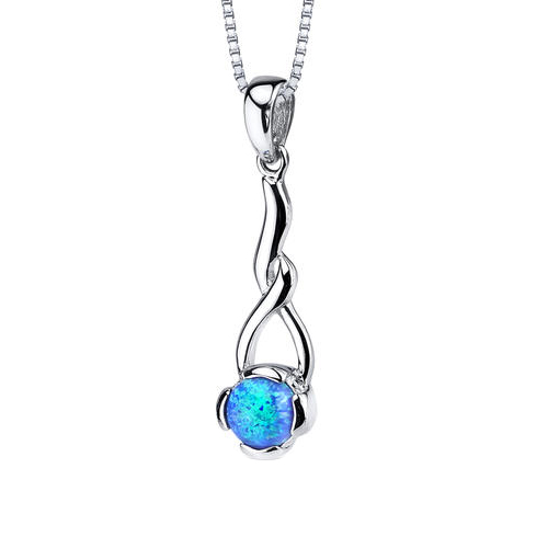 Stříbrný náhrdelník s modrým opálem Vallia