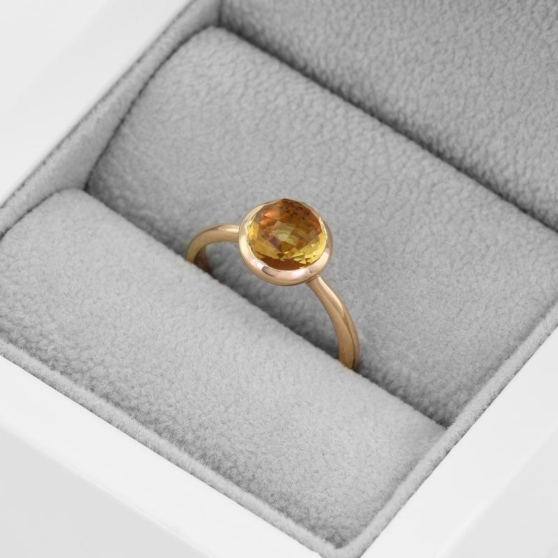 Prsten z růžového zlata s citrínem 49959