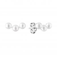 Romantické stříbrné náušnice s perlami Bela
